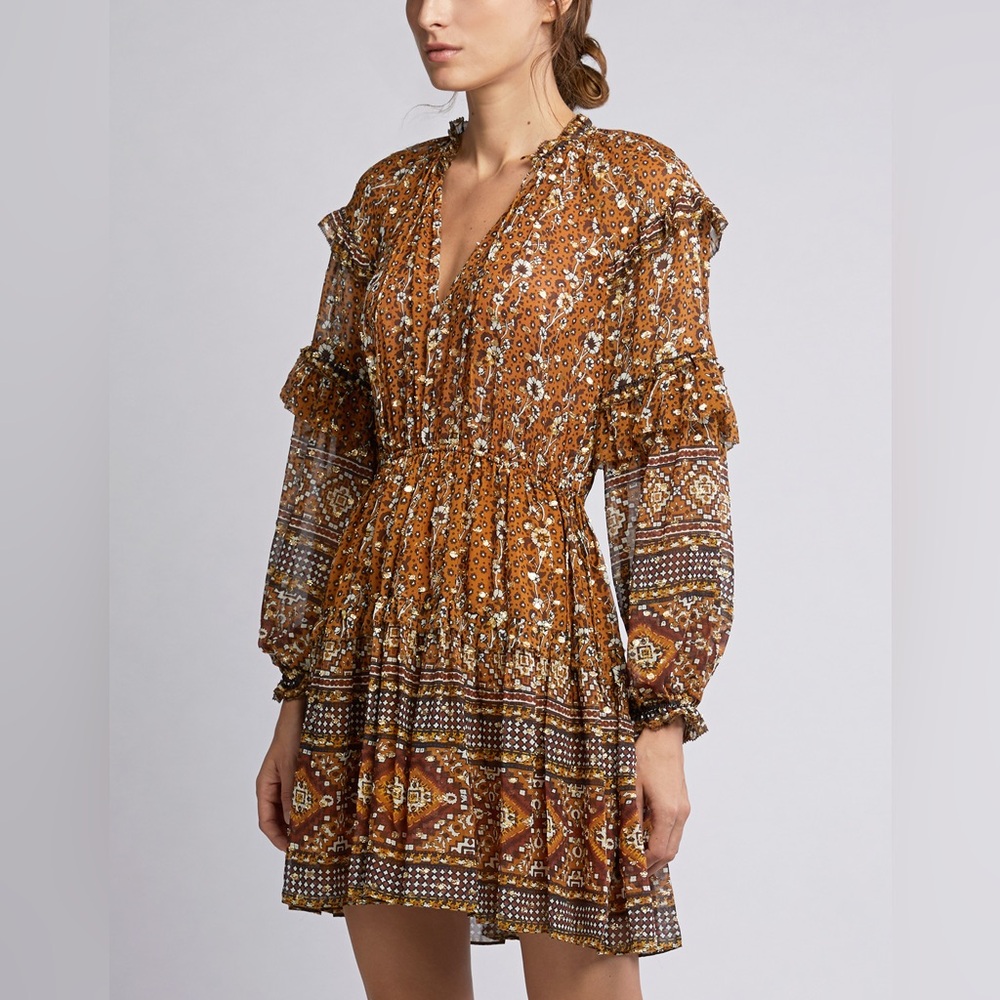Ulla Johnson erisa floral ruffle mini Dress